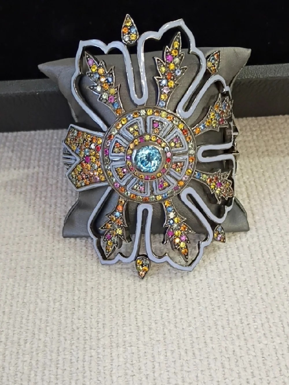 Matthew Campbell Laurenza.... Sapphire And Topaz Cuff Bracelet